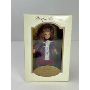 Pretty Woman Porcelain Doll Ornament Lavender Lace Dress Blonde Curls 2004 DG